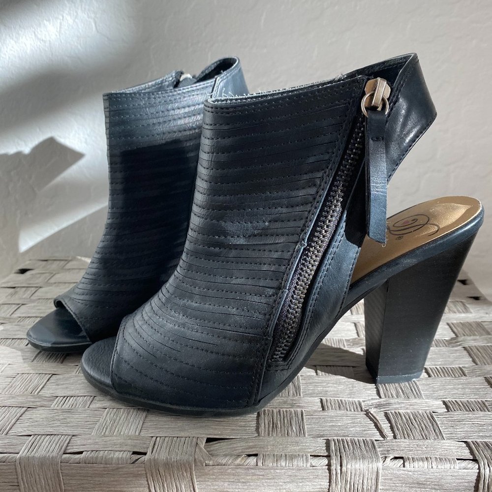 Divalicious Heeled Open Toe Booties- Black